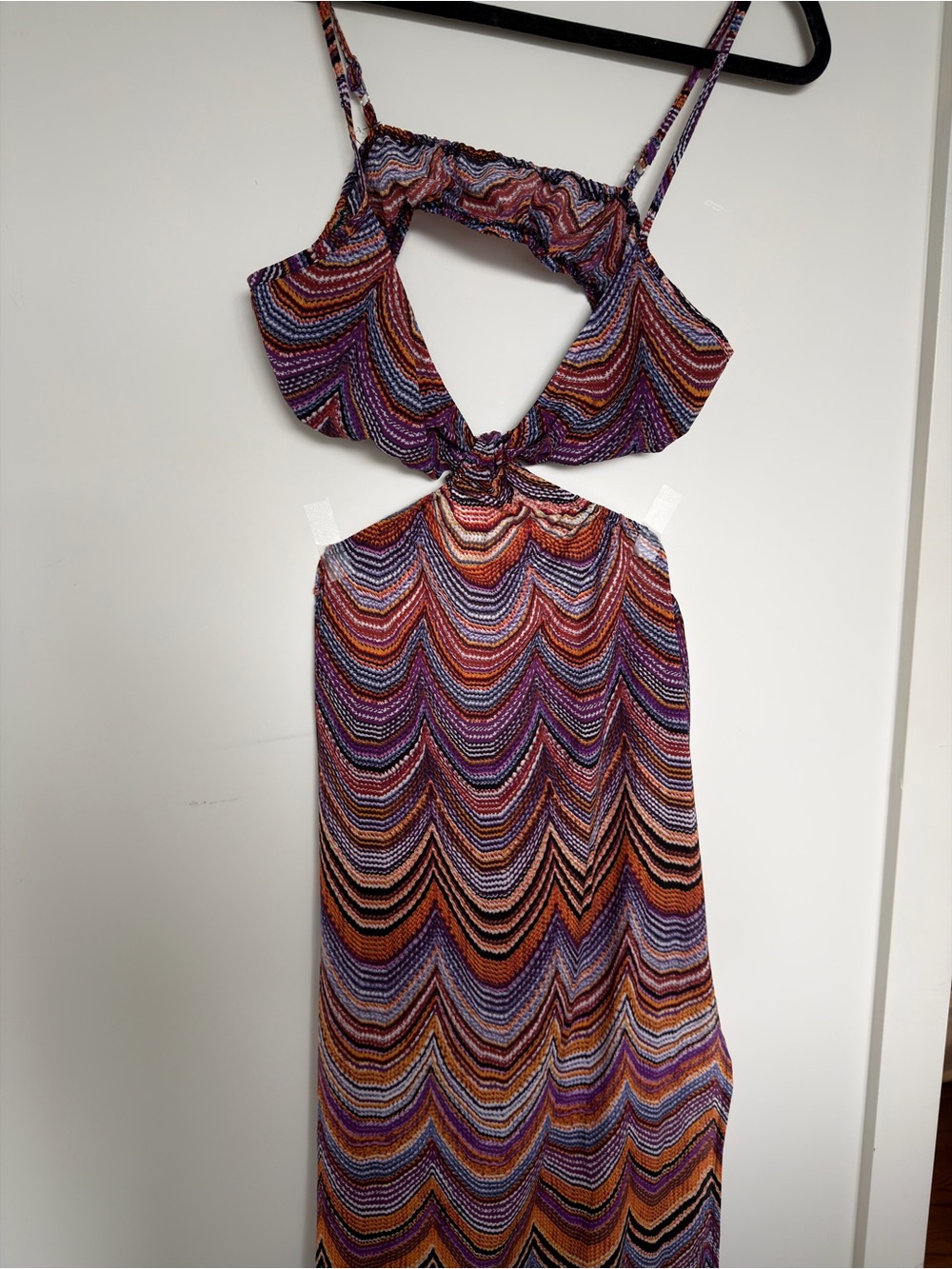 Vivir Multicolor Wave Print Maxi Skirt